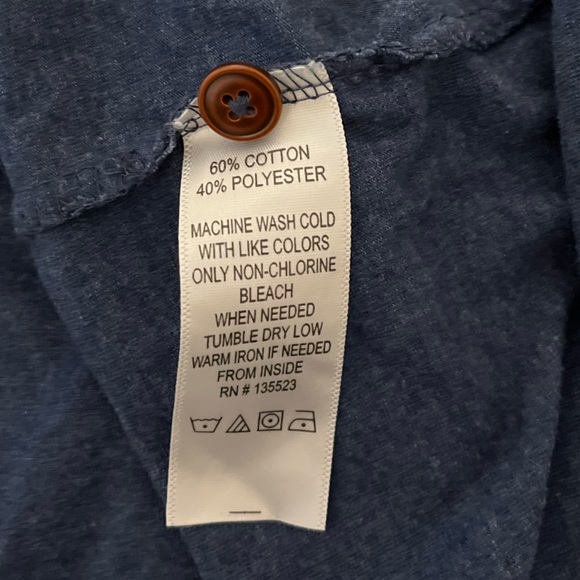 Union Made Jared New York Blue Long Sleeve Henley Men’s Size Medium-Preowned - Picture 6 of 6